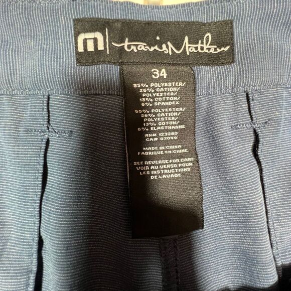 Travis Mathew Men's Flat Front High Rise Bermuda Golf Shorts Blue Size 34 - Picture 7 of 7